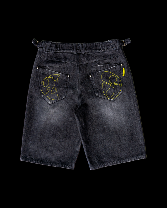 DOUBLE KNEE DENIM JHORTS