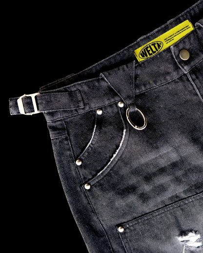 DOUBLE KNEE DENIM JHORTS