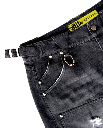 DOUBLE KNEE DENIM JHORTS