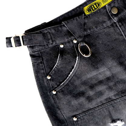DOUBLE KNEE DENIM JHORTS